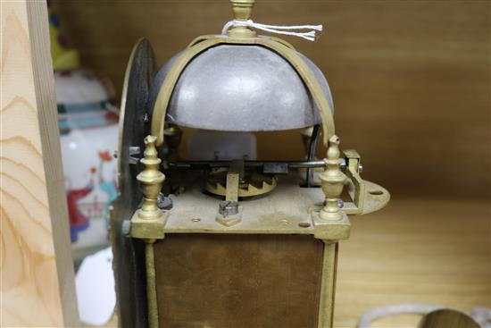 A 17th century style brass lantern clock signed Wm Peck of Bolnhurst 18cm